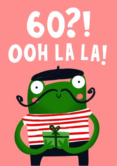 Cute 60th Birthday Card - French Frog - Ooh La La created by Lucy Maggie Designs