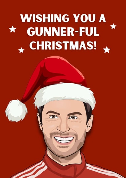 Mikel Arteta funny Arsenal Christmas Card created by Original Fox Cards