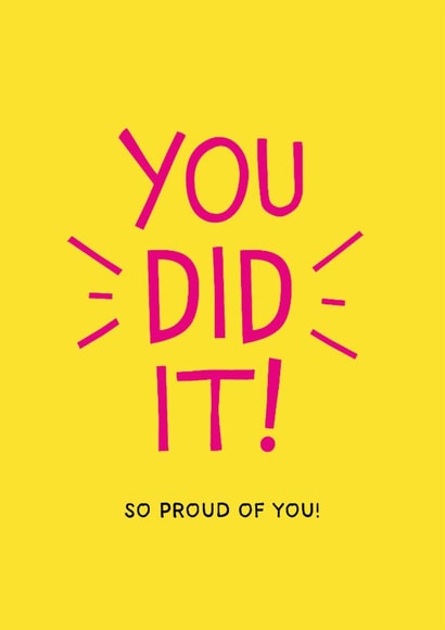 Congratulations card - You did it! so proud of you! created by Jellytot Illustration