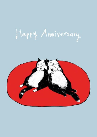 Cute Anniversary Card - Cats - Comfy Kittens created by Paper Bird