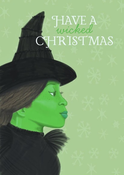Pretty Christmas Card - Wicked - Elphaba created by Sian Moore Illustration