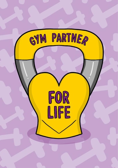Fun Valentines Day Card - Gym Partner For Life created by TeePee Creations