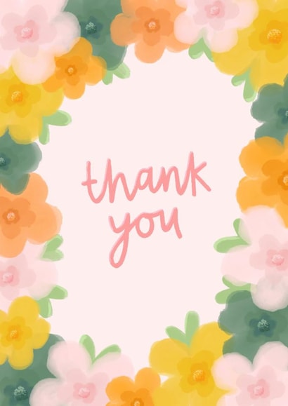 Pretty Thank You Card - Bright Florals created by Fliss Muir