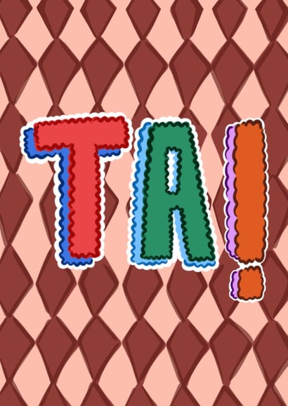 Classic Thank You Card - Ta! created by Hello Melody