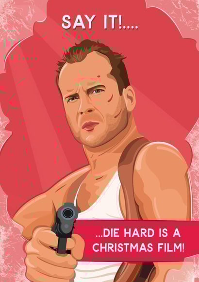 Funny Die Hard Christmas Card- Bruce Willis- John McClane created by Helen Rodgers
