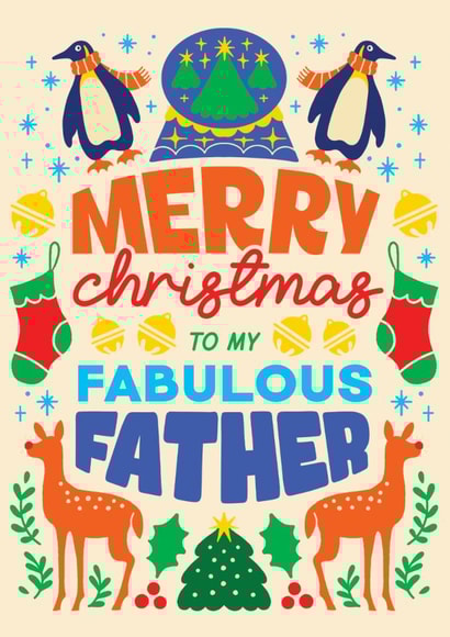 Classic Christmas Card - Fabulous Father - Reindeers created by OBJECTABLES