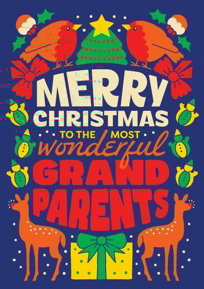 Classic Christmas Card - For Grandparents - Robins created by OBJECTABLES