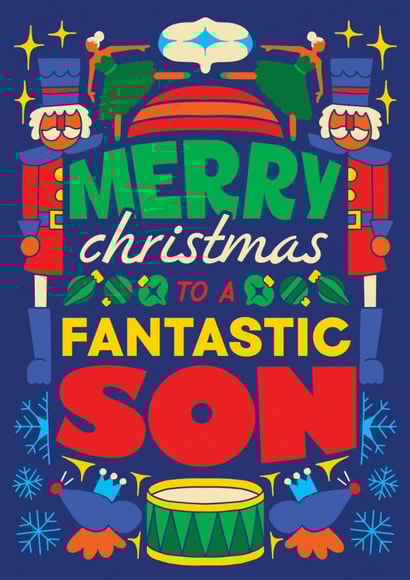 Classic Christmas Card - For Fantastic Son - Nutcrackers created by OBJECTABLES
