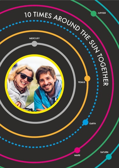 Classic Anniversary Card - 10th - Around The Sun Together created by Kate & The Ink