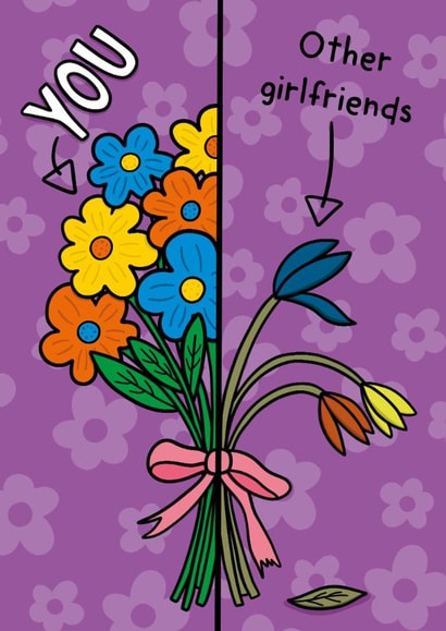 Funny Valentine's Day Card - For Girlfriend - Flower Bunch created by TeePee Creations