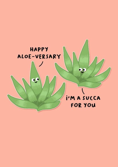 Cute anniversary card for your plant loving partner created by Back to the drawing board illustration 