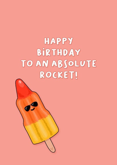 Cute birthday card for an absolute rocket! created by Back to the drawing board illustration 