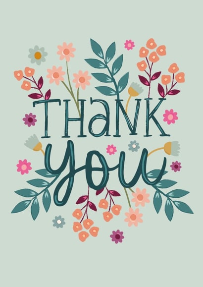 Pretty Thank You Card - Autumn Flowers created by The Pattern Press