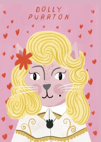 Cute Birthday Card - Dolly Parton - Dolly Purrton created by Niaski