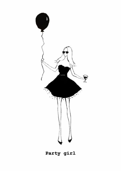 Classic Birthday Card - Party Girl created by Proud London
