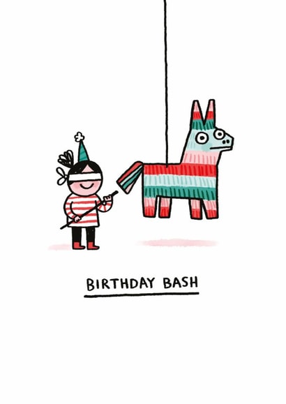 Funny Birthday Card - Piñata - Birthday Bash created by Ohh Deer
