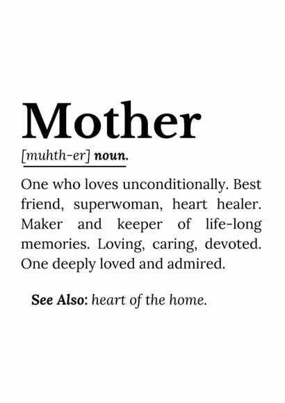 Mother Definition – The Real Superwoman of Life created by Curato AYGA