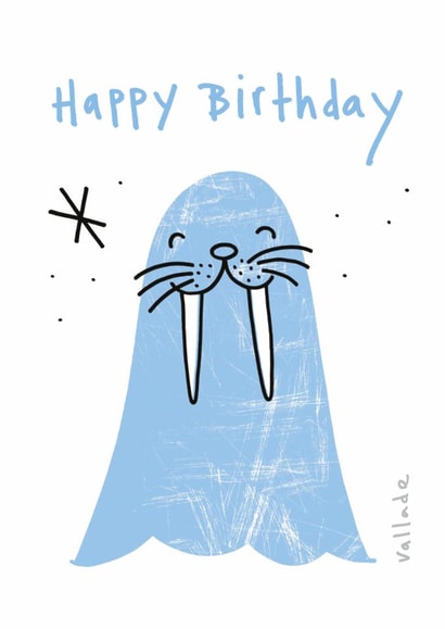 Cute Birthday Card - Smiley Walrus created by Paper Bird