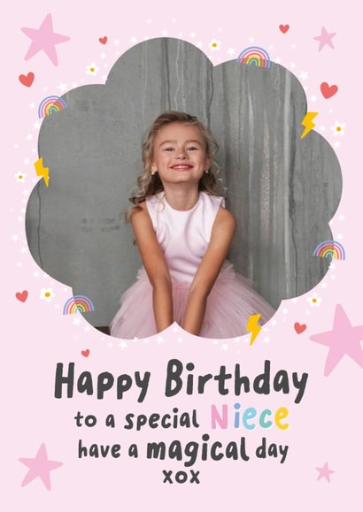 Cute Birthday Card - For Niece - Magical Day created by Macie Dot Doodles