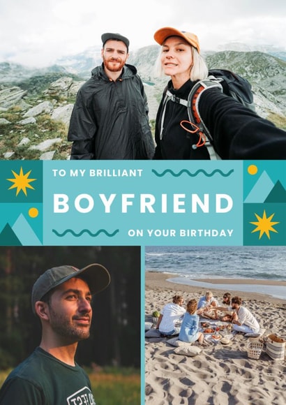 Classic Birthday Photo Card - Brilliant Boyfriend created by Joanne Hawker