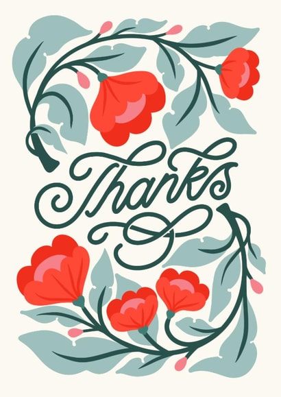 Classic Thank You Card - Poppies created by catantrell