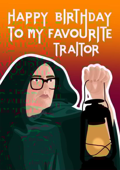 Funny Birthday Card - The Celebrity Traitors - Alan Carr created by Pink Peach Cards