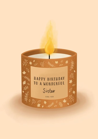 Classic Birthday Card - For Sister - Autumn Candle created by Fliss Muir