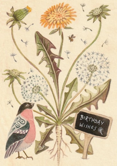 Traditional Birthday Card - Dandelions created by Zoe Pearl
