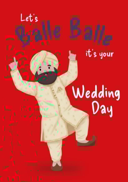 Cute Wedding Card - Balle Balle created by ROSHAH DESIGNS