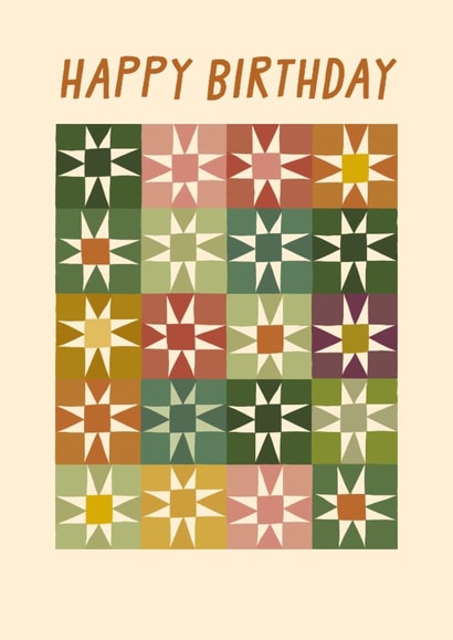 Classic Birthday Card - Quilt Style - Patchwork created by URGHH Card Co.