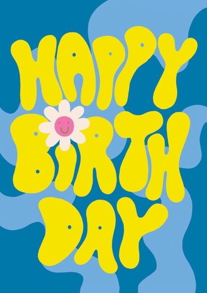 Cute Birthday Card - Bold Typography - Daisy - Retro Patterns created by Raspberry Blossom