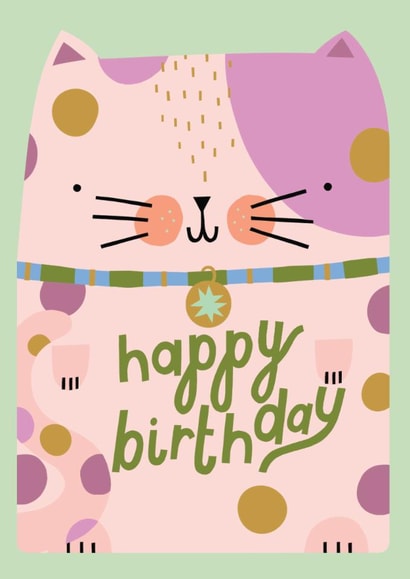 Cute Birthday Card - Cat - Colourful created by Raspberry Blossom