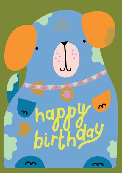 Cute Birthday Card - Colourful Dog created by Raspberry Blossom