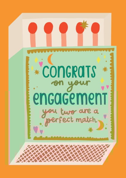 Fun Engagement Card - You Two Are A Perfect Match - Match Box created by Raspberry Blossom