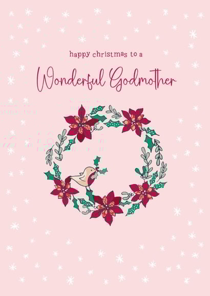 Traditional Christmas Card - For Godmother - Wreath created by Molly Mae