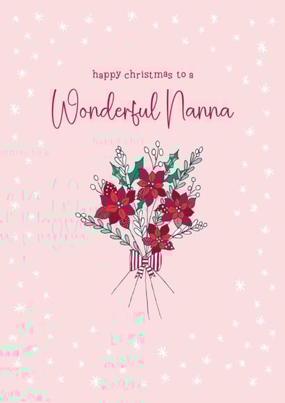 Traditional Christmas Card - For Nanna - Flowers created by Molly Mae