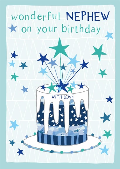 Traditional Birthday card - For Nephew - Cake created by Molly Mae