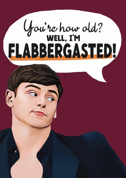 Funny Birthday Card - Tom Daley - The Traitors - Flabbergasted created by Giddy Kipper