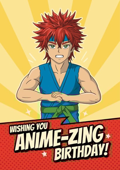 Fun Birthday Card - Martial Arts Fighter - Anime created by @Cupsie's Creations