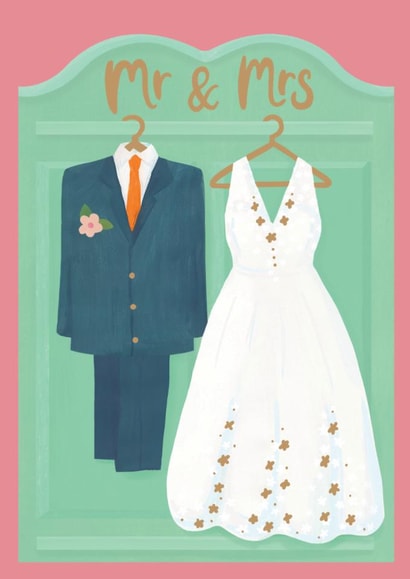 Classic Wedding Card - Mr & Mrs - Dress & Suit created by Raspberry Blossom