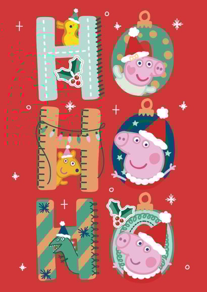 Cute Kids Christmas Card – Peppa Pig Ho Ho Ho – Fun Festive Design created by Danilo