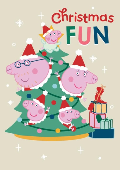Cute Kids Christmas Card – Peppa Pig Christmas Fun – Family Tree Design created by Danilo