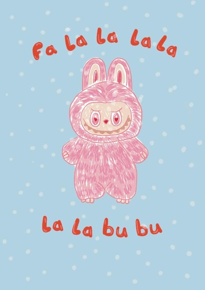 Cute Christmas labubu card created by Front Bum