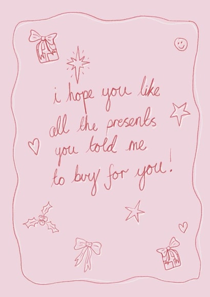 Cute Christmas card for your gift loving friend created by Front Bum