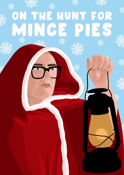 Funny Christmas Card - Alan Carr - Mince Pies created by Pink Peach Cards