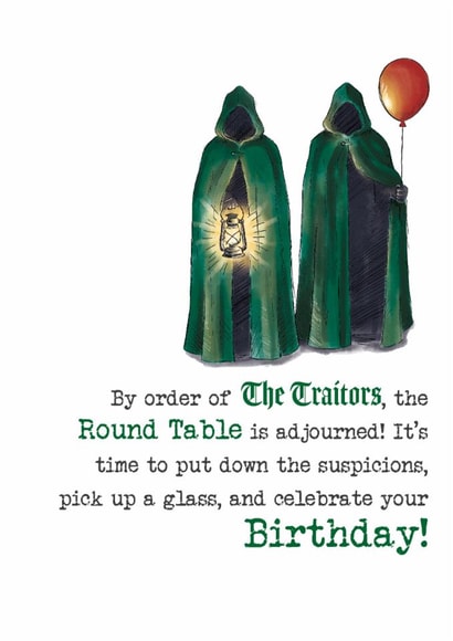 Fun Birthday Card - The Traitors created by Dandelion Stationery