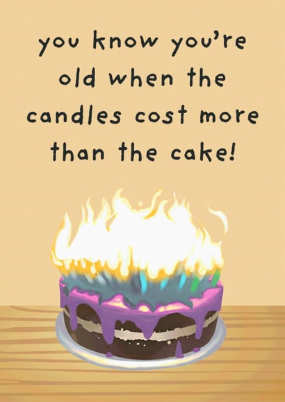 Funny Birthday Card – Too Many Candles Fire Hazard Joke created by Luca’s Cardz