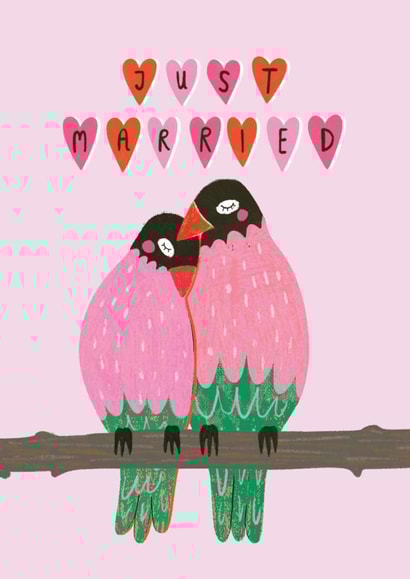 Cute Wedding Card - Love Birds created by Happy Wolf