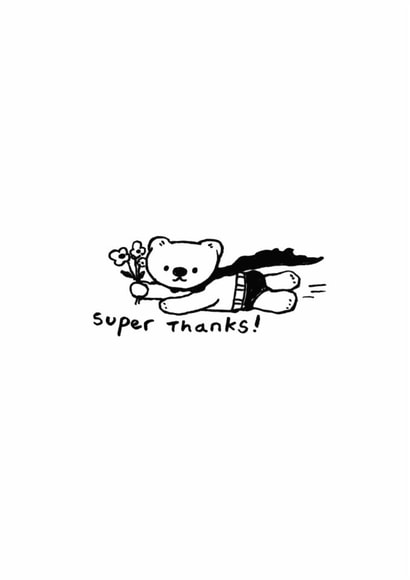 Cute Thank You Card - Super Bear created by Cardinky