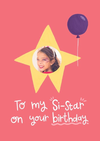 Classic Birthday Card - For Sister - Star created by Becky Down